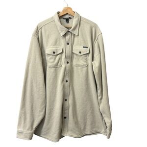 NEW‎ Eddie Bauer Men's Chutes Microfleece Shirt Stripe Beige Tall XL